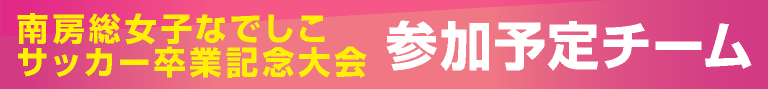 南房総女子なでしこサッカー卒業記念大会 参加予定チーム